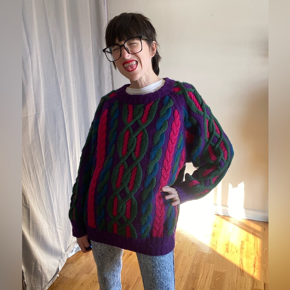 Colourful Cable Knit Sweater - Picture 6 of 12